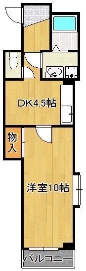 ルミエールKYII(1DK/8階)の間取り写真
