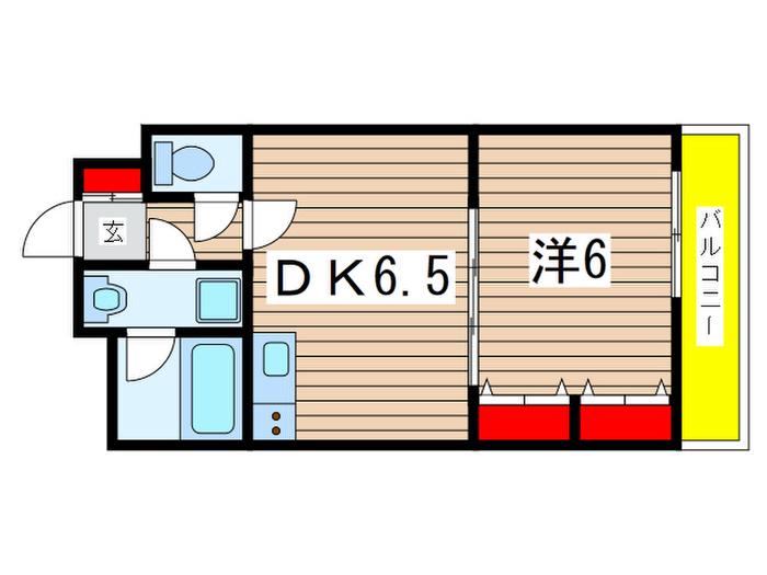 メゾンK&N(1DK/3階)の間取り写真