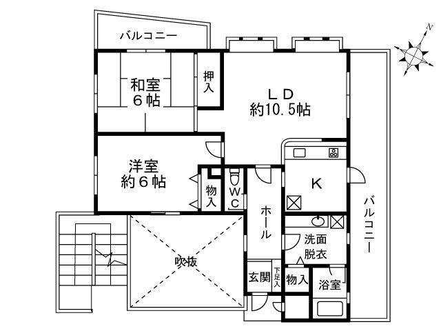 ウィルシャー中落合(2LDK/2階)の間取り写真