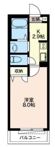 アビタシオン新江古田(1K/2階)の間取り写真