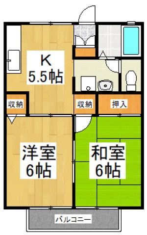 エントピア新秋津(2K/2階)の間取り写真