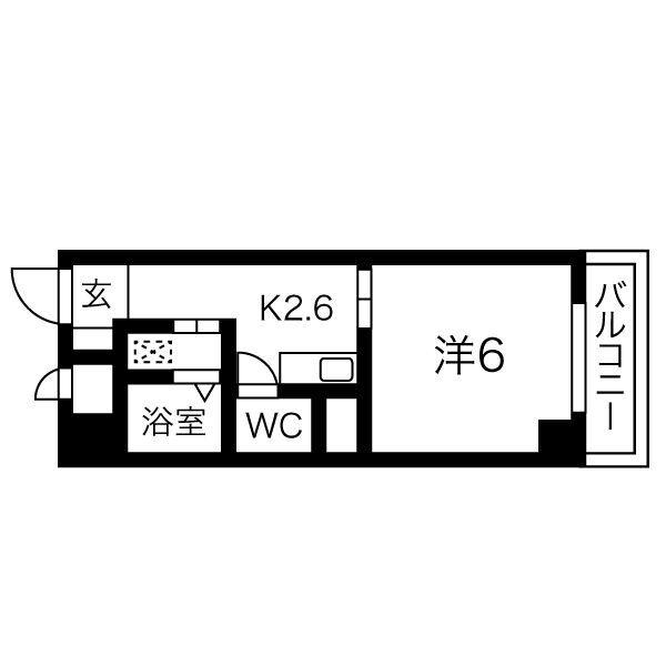 第六加藤ビル(1K/4階)の間取り写真