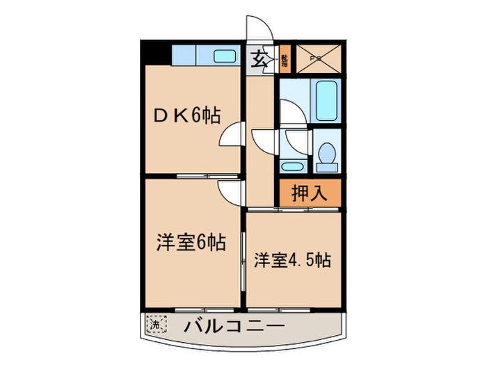 セレクト32(2DK/1階)の間取り写真