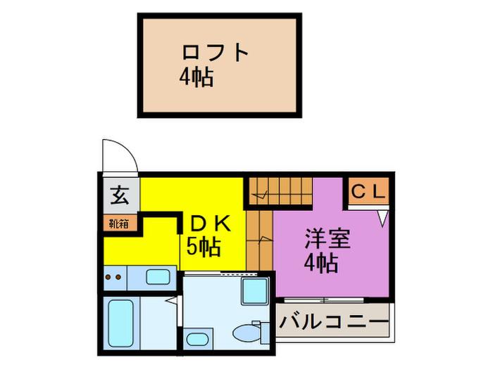 シャノワール(1DK/1階)の間取り写真