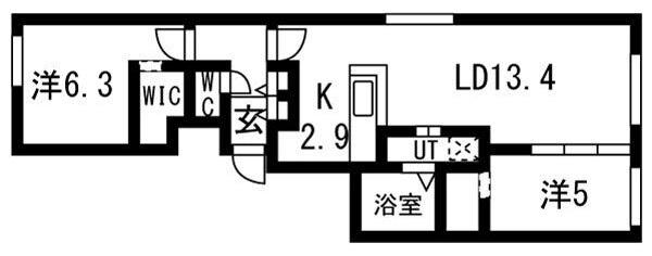 ALPHA新札幌駅前(2LDK/1階)の間取り写真