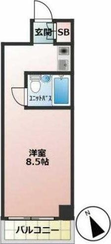 ダイアパレス東神田(ワンルーム/6階)の間取り写真