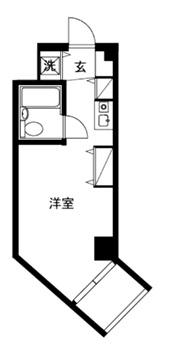 コスモハイム元住吉(ワンルーム/4階)の間取り写真