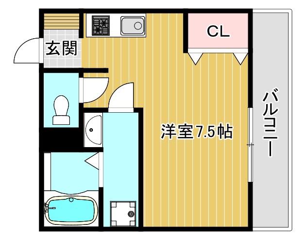 シュエット(1K/3階)の間取り写真