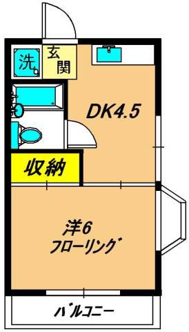 アイヴィーアレイ(1K/1階)の間取り写真