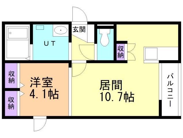 BELLE DEMEURE高砂(1LDK/2階)の間取り写真