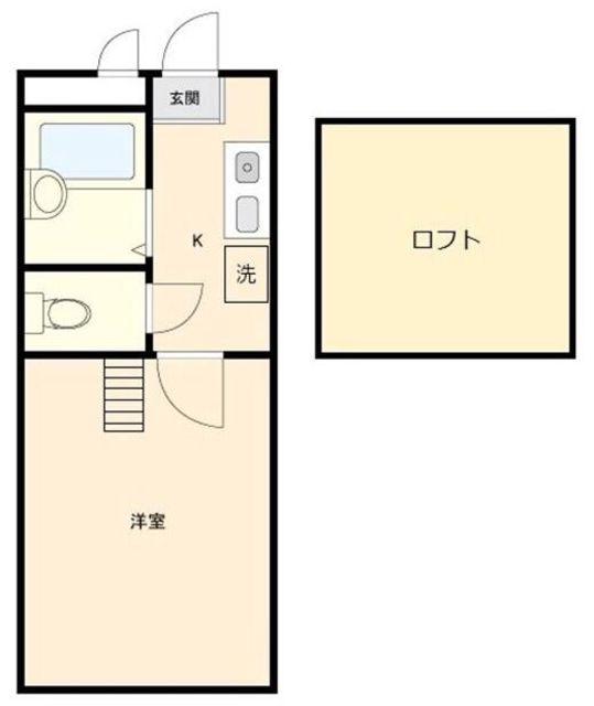 ヴィラ相模原(1K/1階)の間取り写真