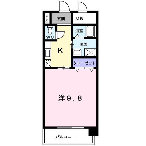 ラフィーネ不動今井(1K/1階)の間取り写真