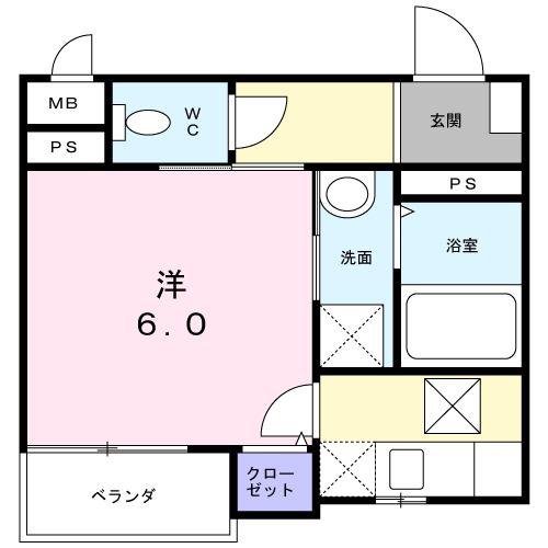 エルバフラウト(1K/1階)の間取り写真