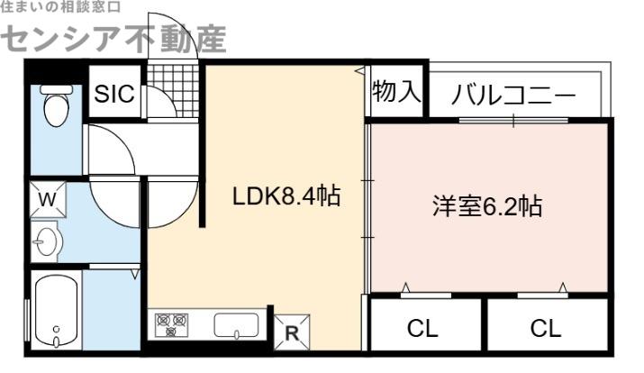 ルピナス(1LDK/2階)の間取り写真