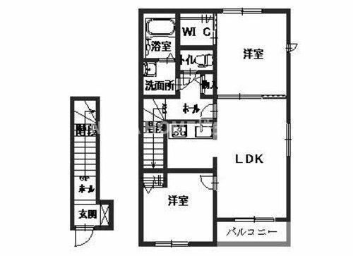 シャーメゾンセイビ(2LDK/2階)の間取り写真