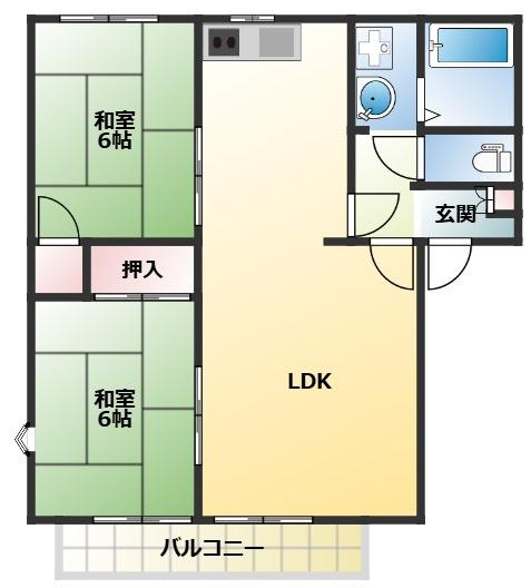 KSポラール(2LDK/2階)の間取り写真