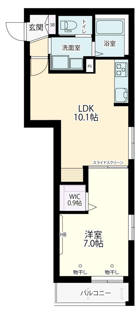 クレールヴェール(1LDK/2階)の間取り写真