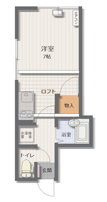 LILA桜川(ワンルーム/1階)の間取り写真