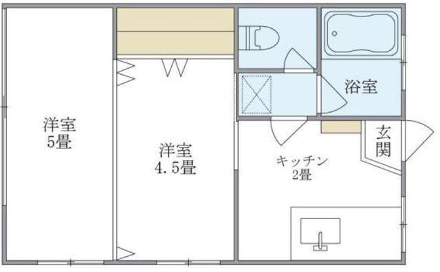 共永コーポ(2K/1階)の間取り写真