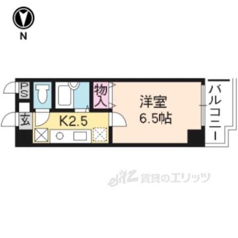 オークセブン(1K/6階)の間取り写真