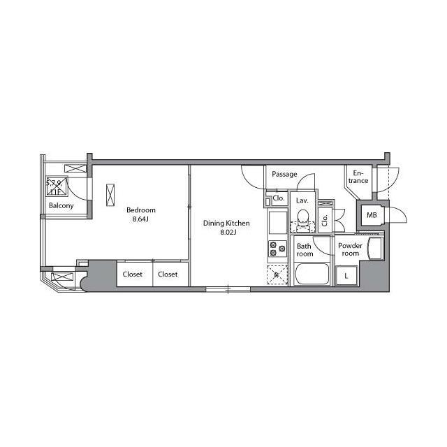 レジディア入谷 部屋番号0604(1LDK/6階)の間取り写真