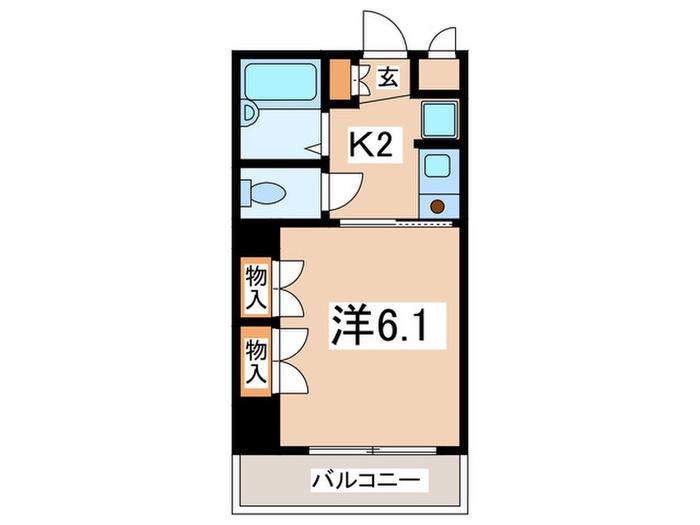 岡島ビル(1K/5階)の間取り写真