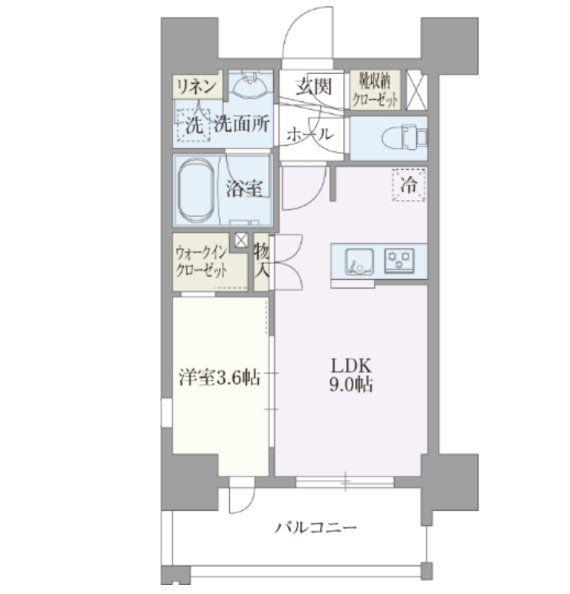 ライトテラス浅草(1LDK/3階)の間取り写真