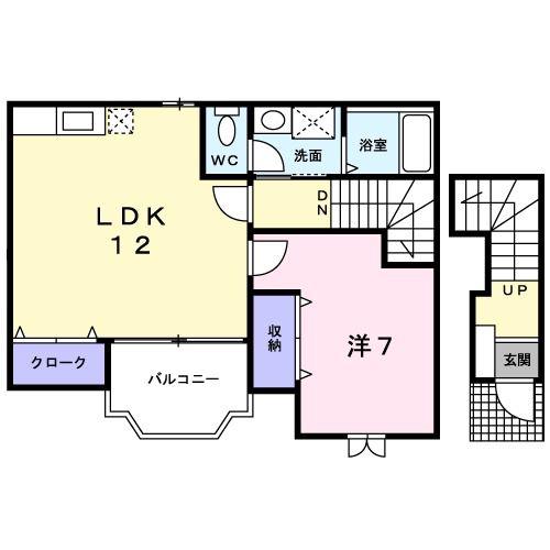 デスパシオ(1LDK/2階)の間取り写真