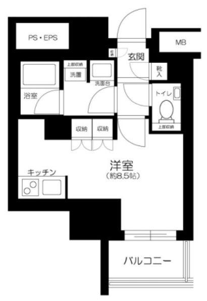 ザ・パークハウス上野(ワンルーム/5階)の間取り写真