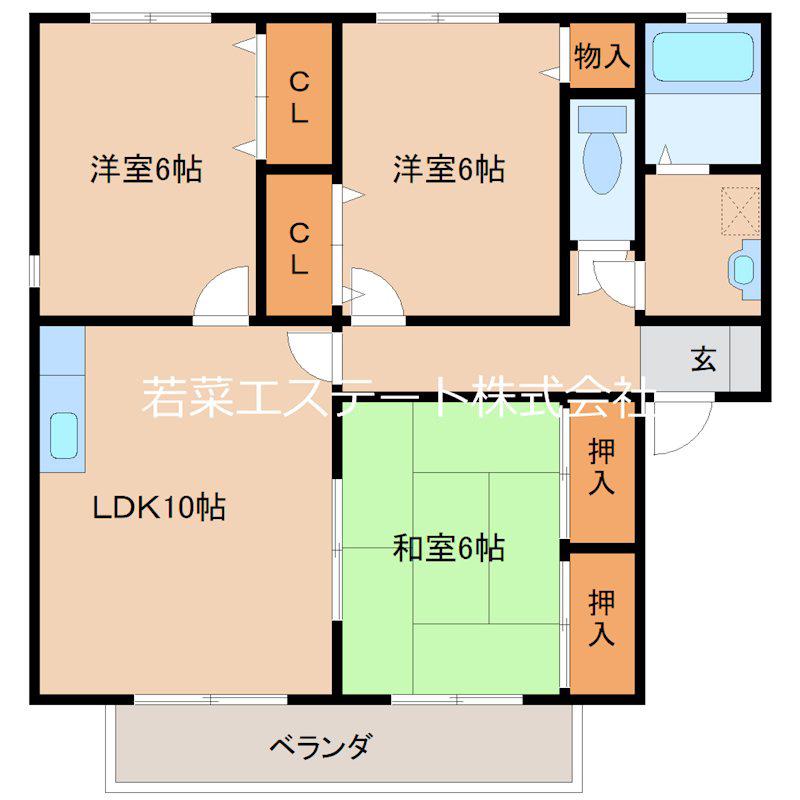 ベルナールII(3LDK/2階)の間取り写真