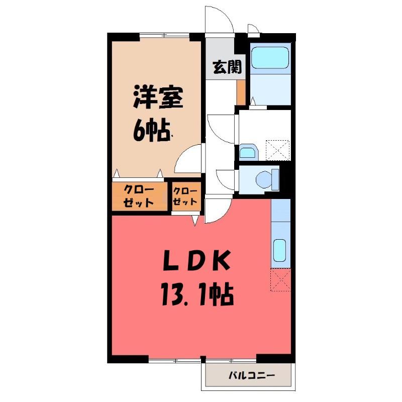エミネンスユイI(1LDK/2階)の間取り写真