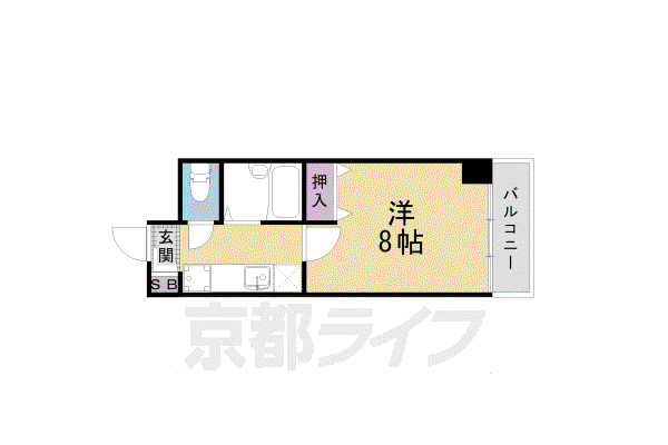 レジデンスじゅらく(1K/5階)の間取り写真