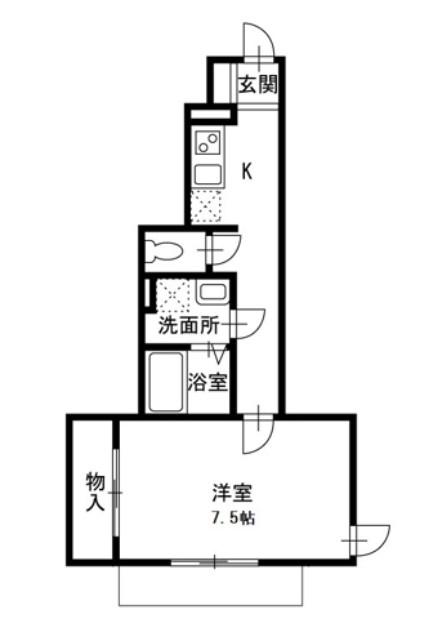 アムパルク羽根木(1K/1階)の間取り写真