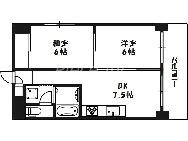 グレイスイン天満2番館(2DK/3階)の間取り写真