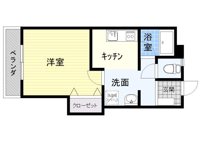 東春日ビル(1K/4階)の間取り写真