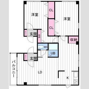 NISHIO・BIL(2LDK/4階)の間取り写真