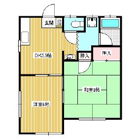 ますや荘2号館(2DK/2階)の間取り写真