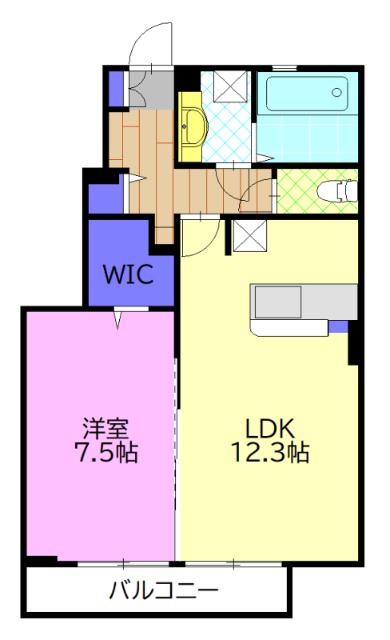 グランドテラス A(1LDK/1階)の間取り写真