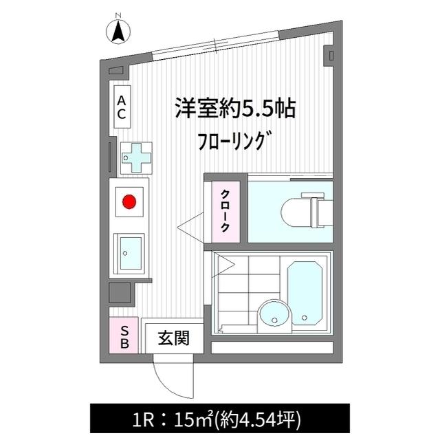 フジマンション(ワンルーム/3階)の間取り写真