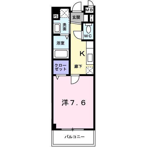 エスティガーデン(1K/3階)の間取り写真