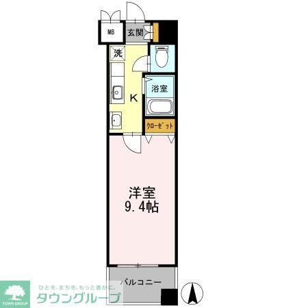カスタリア志賀本通(1K/4階)の間取り写真