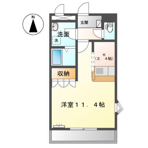 クレストール(1K/2階)の間取り写真