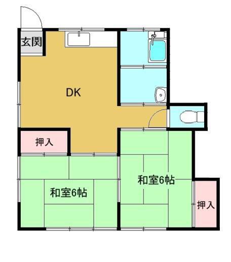 ハイツHI(2DK/1階)の間取り写真
