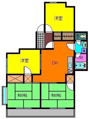 ヴィラ小糸(4DK/2階)の間取り写真