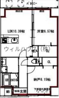 クローバー・グランツ新金岡(2LDK/6階)の間取り写真