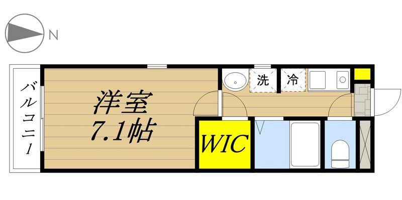 ラトール(1K/1階)の間取り写真