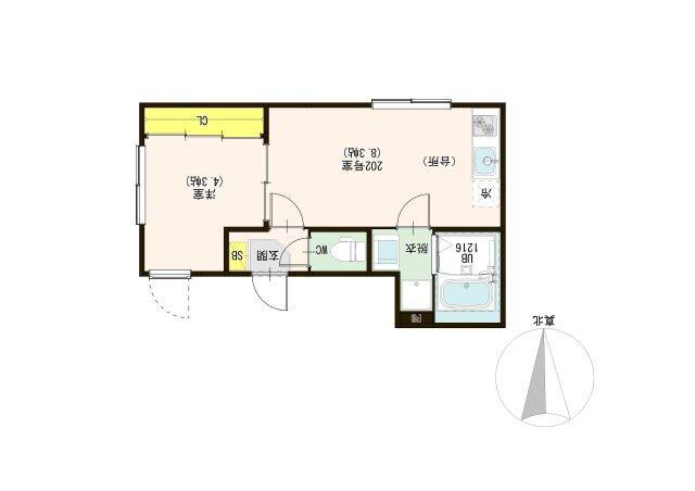 インペリアルカレッジ北千住(1LDK/2階)の間取り写真