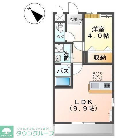グランディールIII(1LDK/1階)の間取り写真