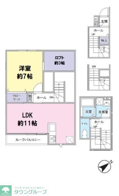 BELLA GLICINE(1LDK/2階)の間取り写真