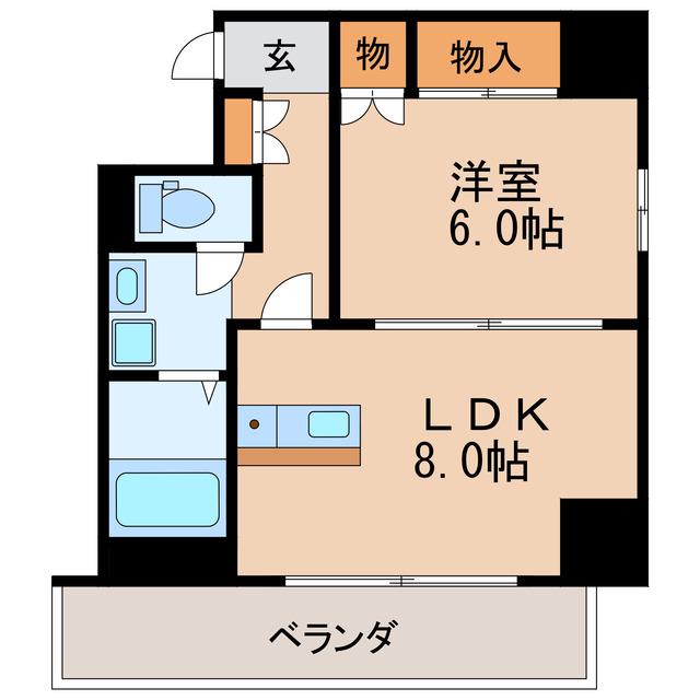 ケイポイントビル(1LDK/8階)の間取り写真
